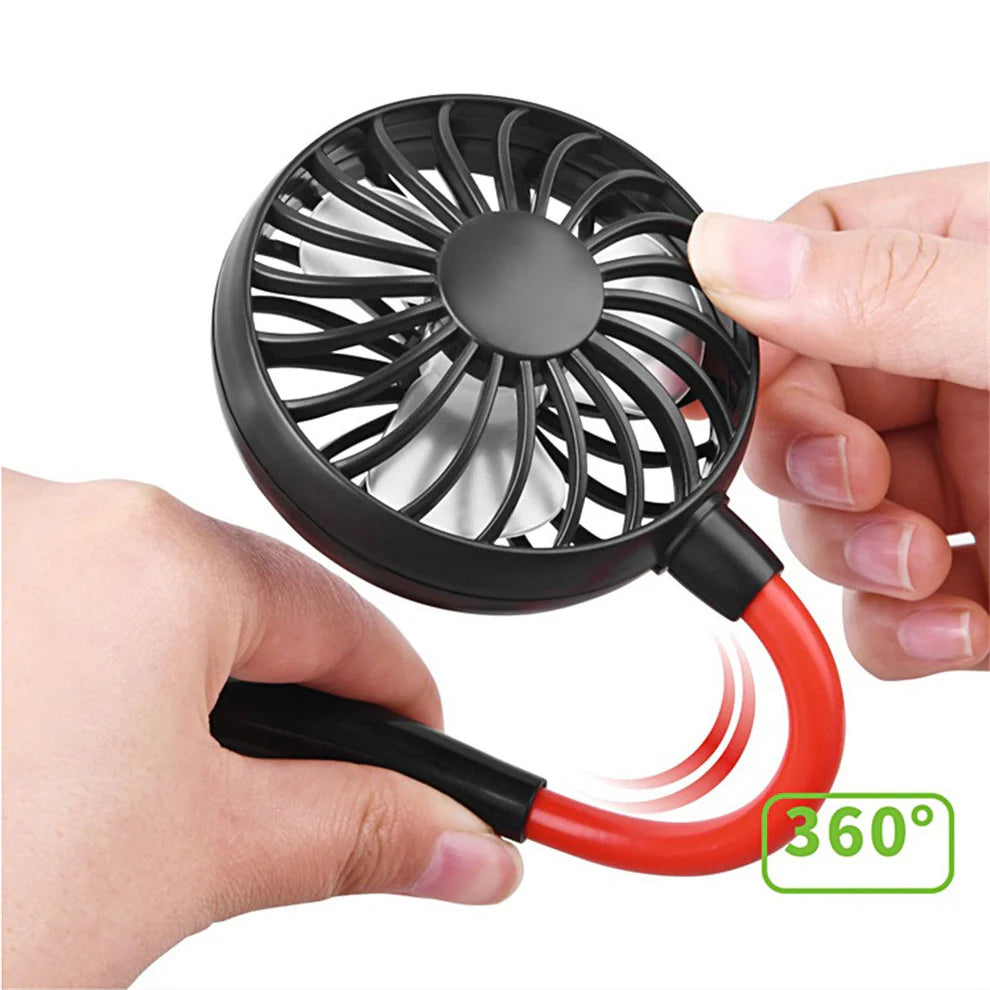 Charging portable lazy fan student desktop fan hanging neck fan - Ectron Online