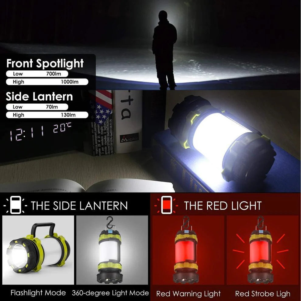 Outdoor Emergency Camping Light Flashlight Rechargeable Battery Power Bank - Ectron Online