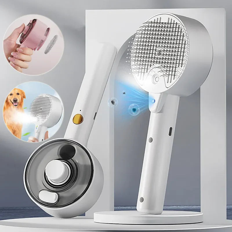 Animal Hair Remover Brush Dog And Cat Steam Brush Pet Self Cleaning Dog Brush Grooming Removes Cat Hairs Cat Dog Accessories Pet - Ectron Online