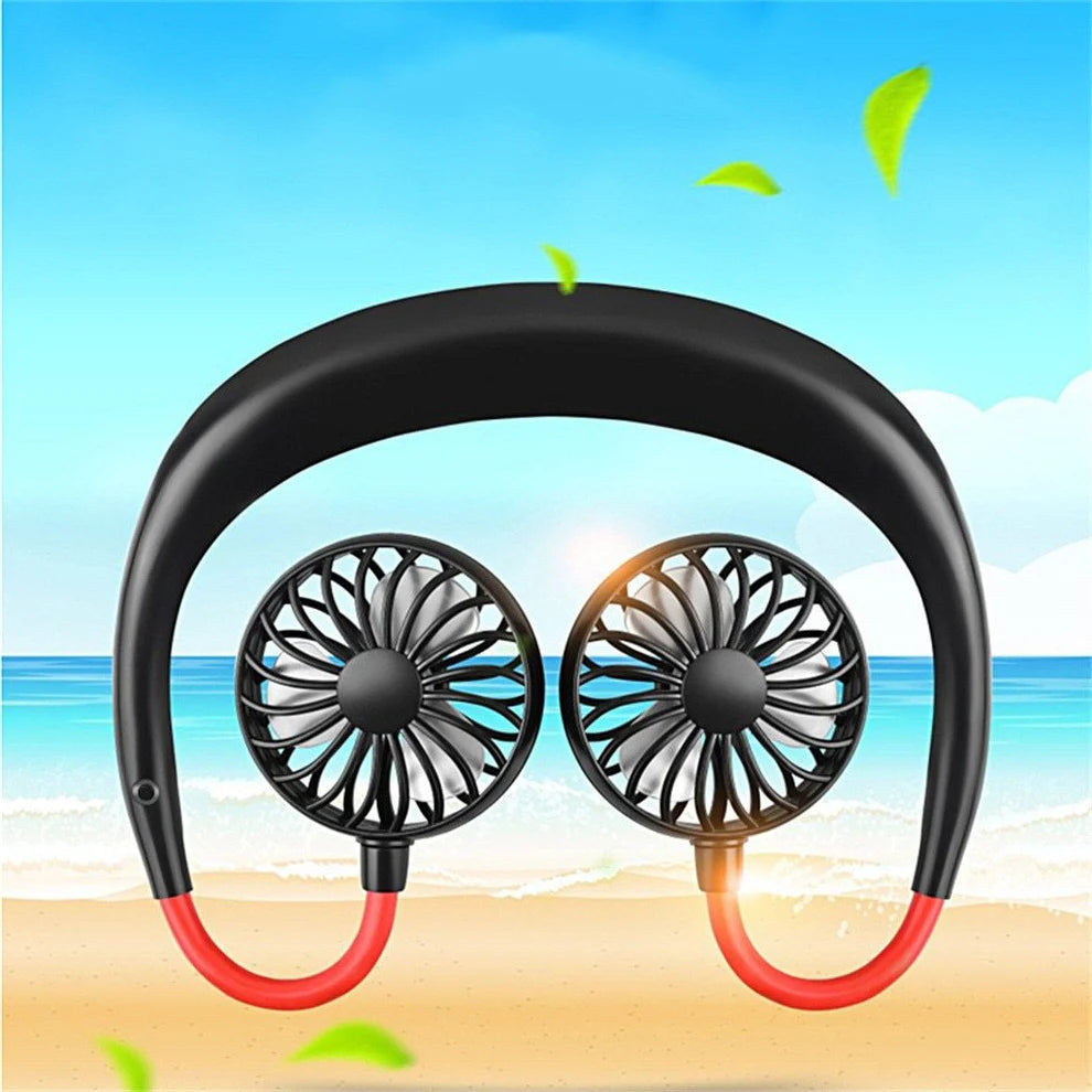 Charging portable lazy fan student desktop fan hanging neck fan - Ectron Online