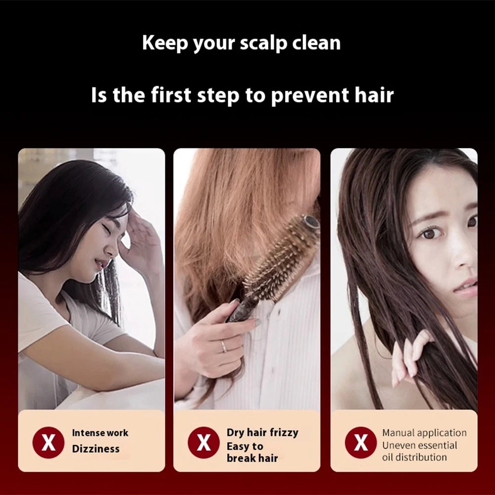 Electric Vibration Massage Comb Portable Hair Follicle Comb Scalp Oil Liquid Applicator Head Massager Hair Growth Anti Loss Care - Ectron Online
