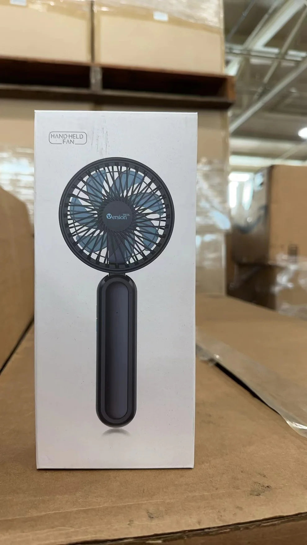 Portable handheld fan, personal USB handheld fan with RGB color lights, 5-speed foldable desk fan with rechargeable battery - Ectron Online
