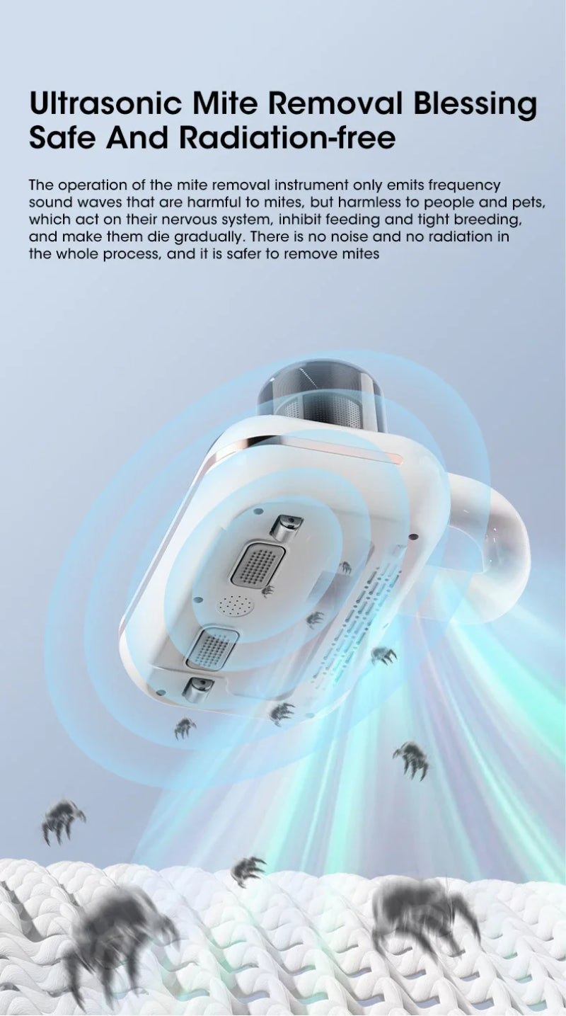 New Mattress Vacuum Mite Remover Cordless Handheld Cleaner Powerful Suction For Cleaning Bed Pillows Home Supplies - Ectron Online