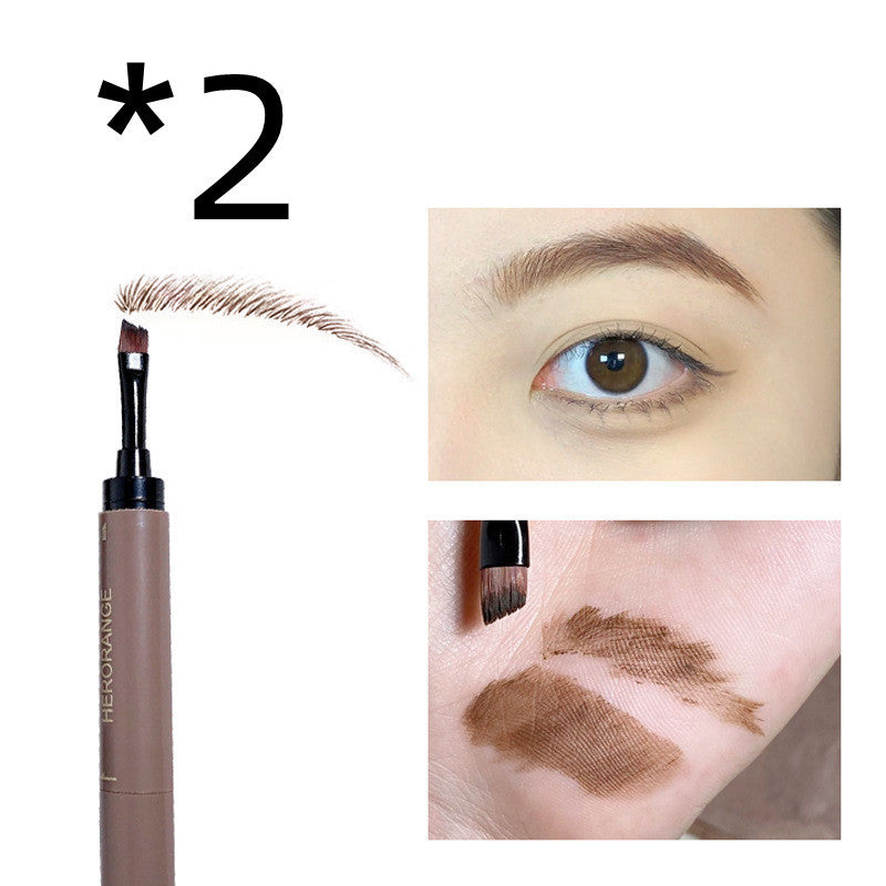 Eyebrow pencil with close-up of application on eye and skin