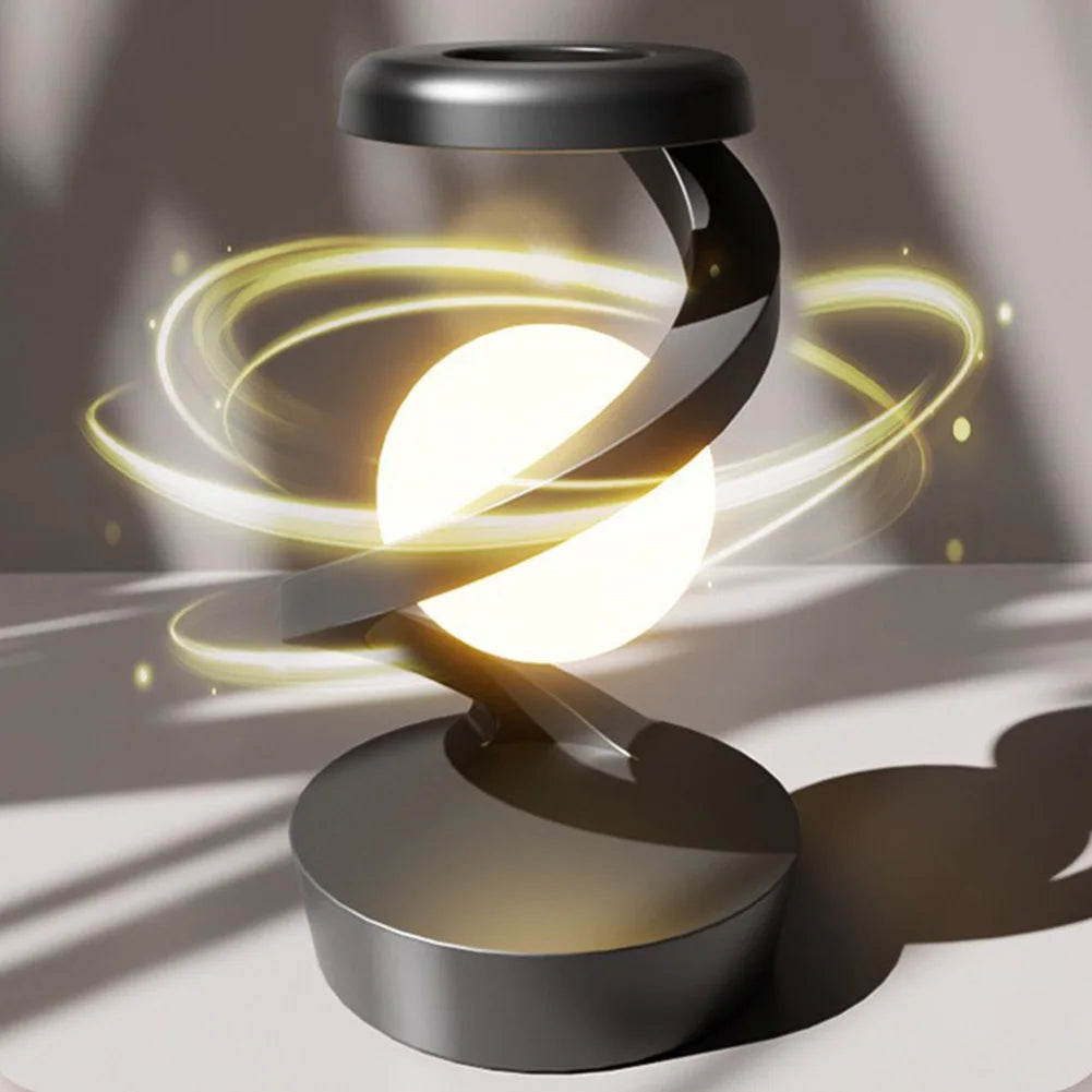 Floating and Spinning in Air with LED Moon Lamp RGB Floating Moon Table Lamp with Wireless Phone Charger for Office Bedroom Home - Ectron Online