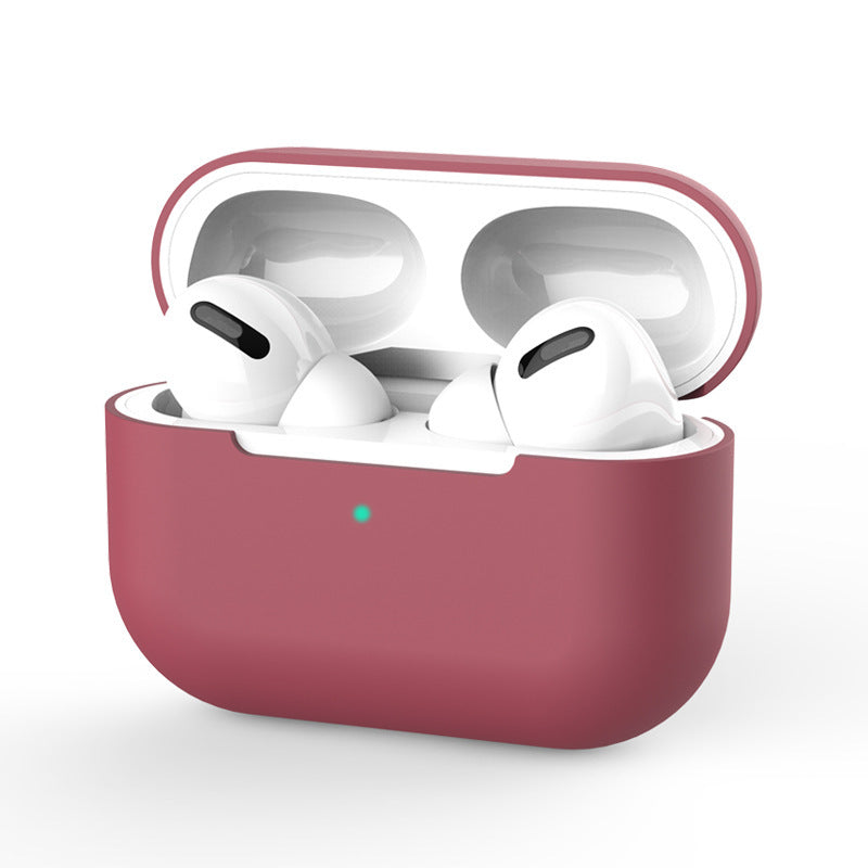 White wireless earbuds in a pink case