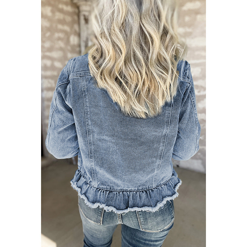 solid color stand collar jacket