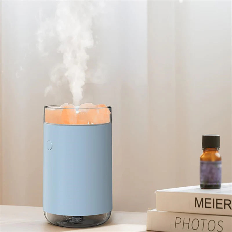 Air Humidifier Crystal Salt Stone Desktop Aromatherapy Essential Oil Ultrasonic Diffuser With LED Lamp Bedroom Home Humidifier - Ectron Online