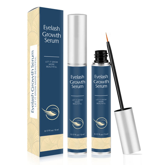 Eyelash growth serum with packaging on a white background