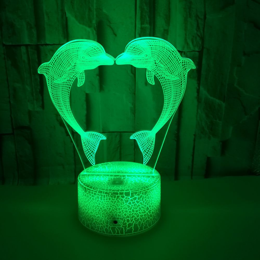 Boutique Customized Gift Box With Colorful 3D Dolphin Light 3D LightIllusionLight LED Light 3D Touch Small TableLamp - Ectron Online