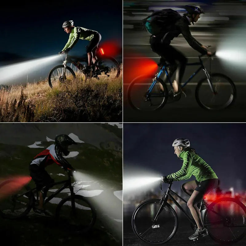 USB Rechargeable LED Bicycle Headlight Bike Head Light Cycling Rear Front Lamp Bike Light Rainproof USB Rechargeable LED bicycle Light - Ectron Online