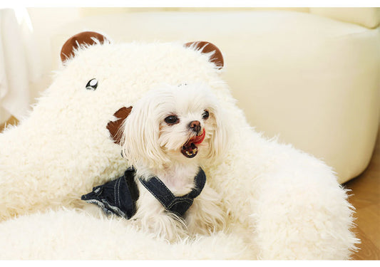 New Winter Cute Alpaca Cat Bed House Nest Warm Comfortable Pet Products Bottom Non-slip Bed For Dog Dog Bed Pet Mats Pads - Ectron Online