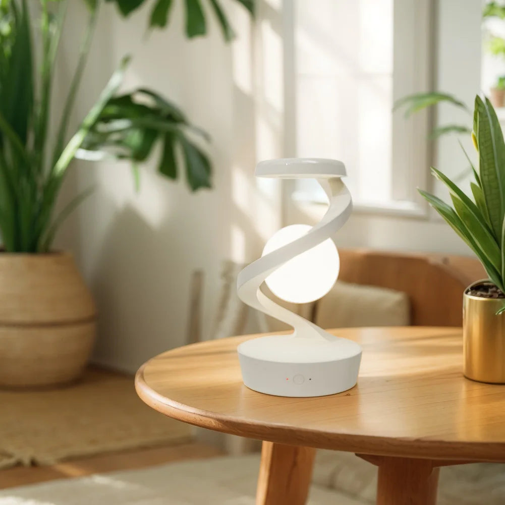 Floating and Spinning in Air with LED Moon Lamp RGB Floating Moon Table Lamp with Wireless Phone Charger for Office Bedroom Home - Ectron Online