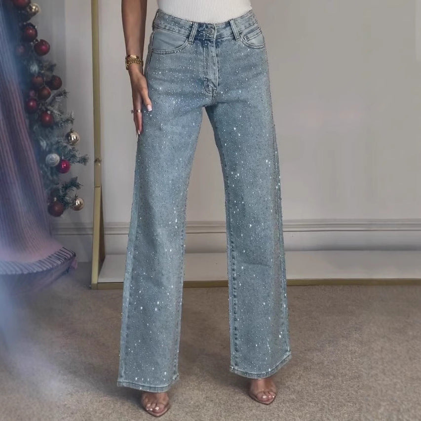 women's high waist straight leg trousers