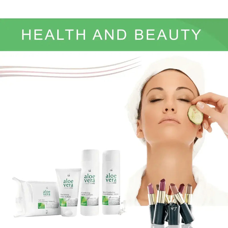 A display of premium shampoos, conditioners, and styling tools from the Health Beauty Hair Products collection