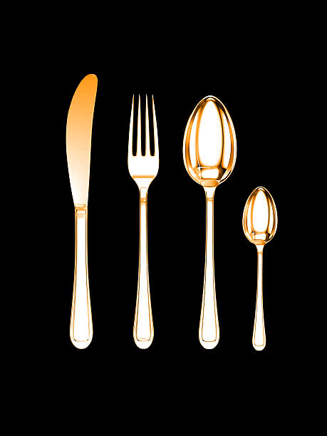 A complete 18/10 stainless steel flatware set with a polished finish, displayed as an Elegant Cutlery Set