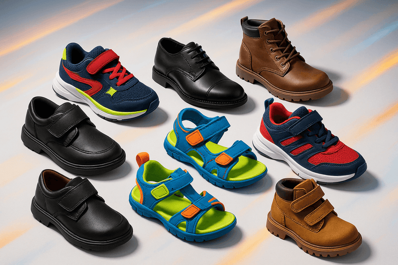 boys shoes collection with sneakers boots and school shoes