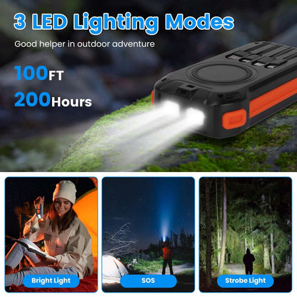 49800mAh Solar Power Bank | 22.5W Fast Charge & Wireless Charging 1Pc Portable Solar Charger 49800mAh Powe | Ectron Online