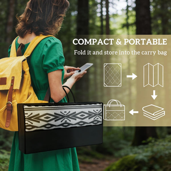 Portable Reversible Outdoor Rug | Large Plastic Straw Mat for Camping