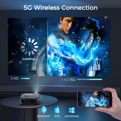Native 1080P Projector with 5G WiFi & Bluetooth | Supports 4K Video Projector With 5G WiFi And Bluetooth, Na | Ectron Online