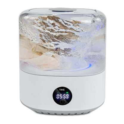 Mini cordless portable washer with clear top drum and round digital time display
