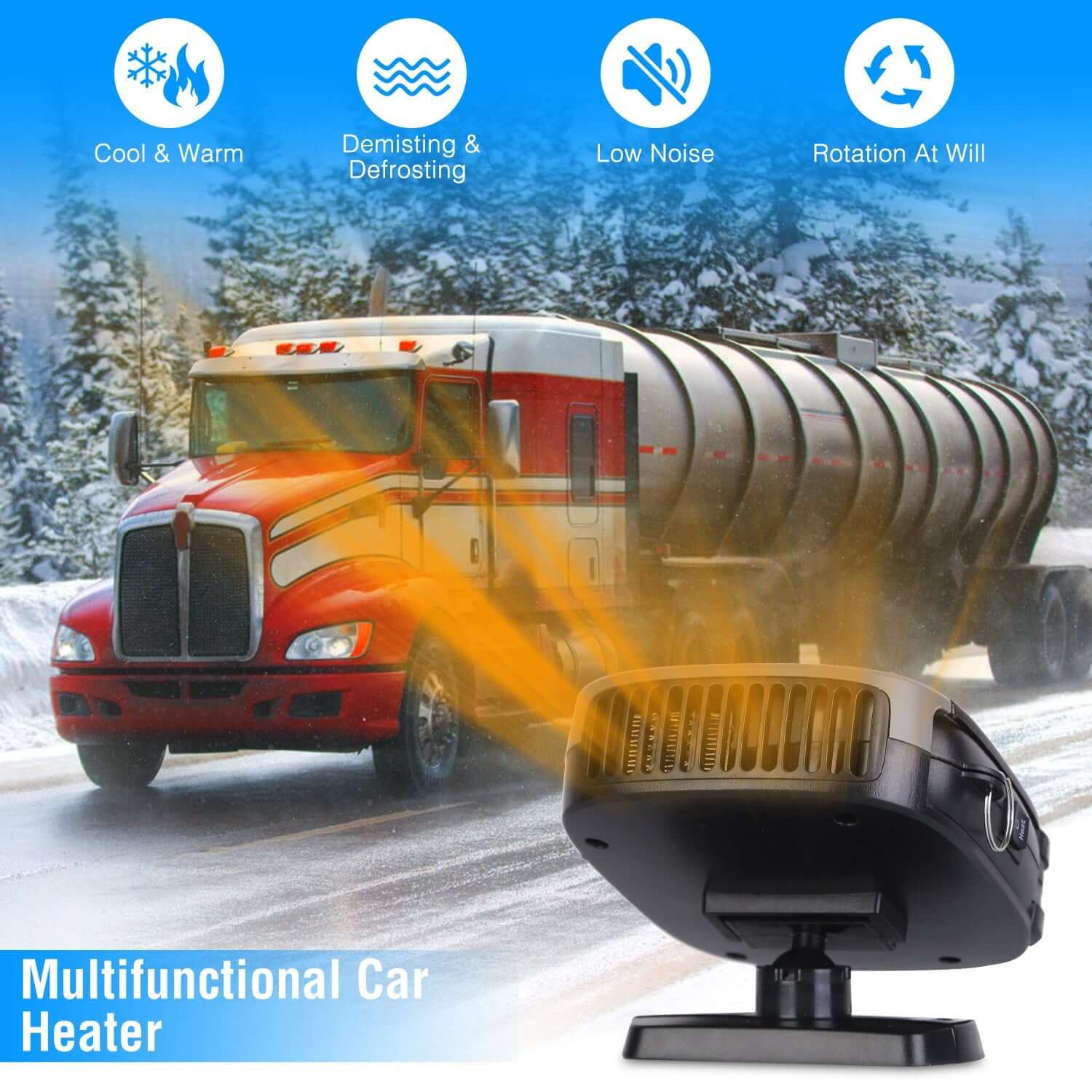 2-in-1 Portable Car Heater & Cooling Fan 12V 150W Portable Car Auto Heater Heatin | Ectron Online
