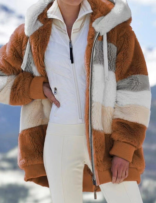 Women's Hooded Plush Jacket Outerwear & Jackets | Ectron Online