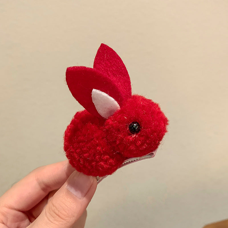 Cute Bunny Kids Barrette – Soft 3D Hair Clip for Girls Cute Bunny Three-dimensional Barrettes C | Ectron Online