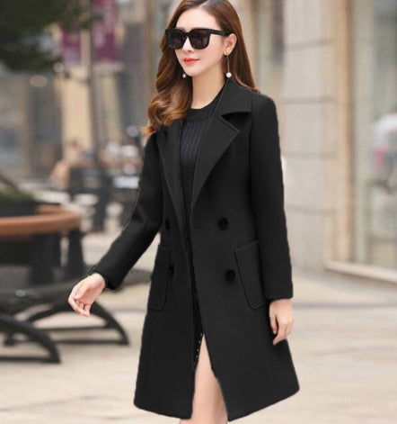 Women's Vintage Knee-Length Tweed Coat | Elegant Windbreaker Style The vintage windbreaker pulls in the kne | Ectron Online