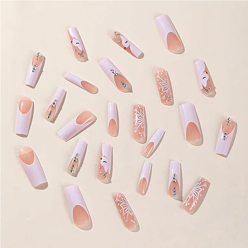 24Pcs Diamond Deer & Snowflake Nails 24 PCS Diamond Deer Snowflake Nail Art, | Ectron Online