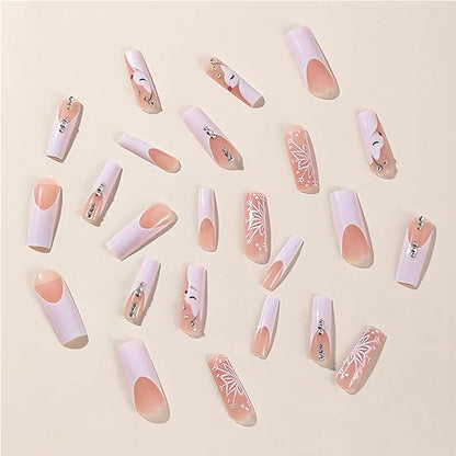 24Pcs Diamond Deer & Snowflake Nails 24 PCS Diamond Deer Snowflake Nail Art, | Ectron Online