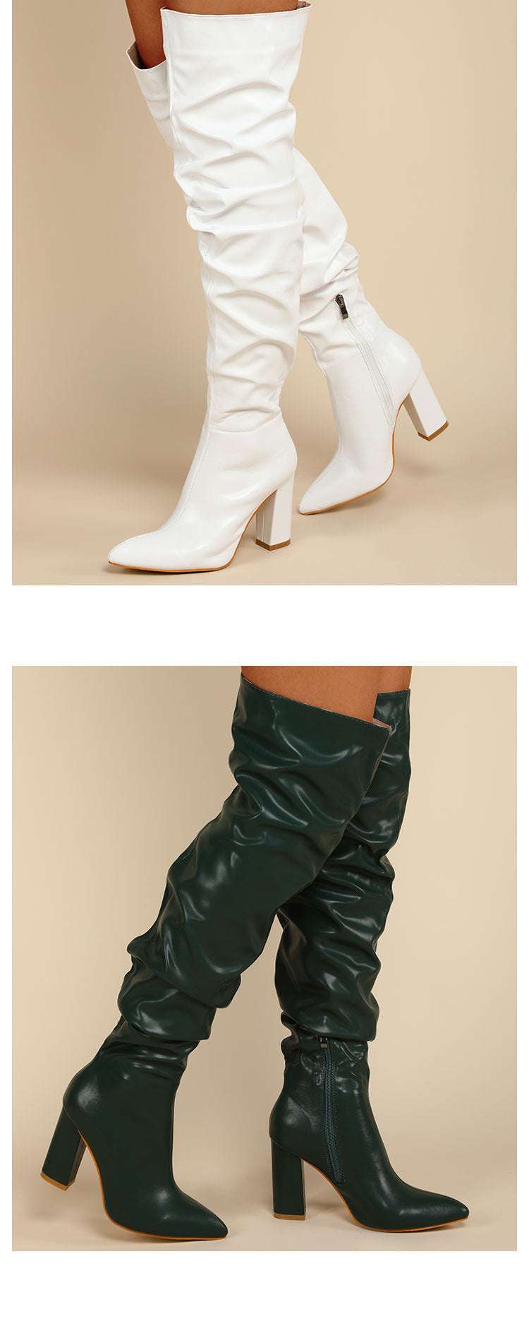 Chunky Heel High Zipper High Leg Boot Chunky Heel High Zipper High Leg Boot | Ectron Online