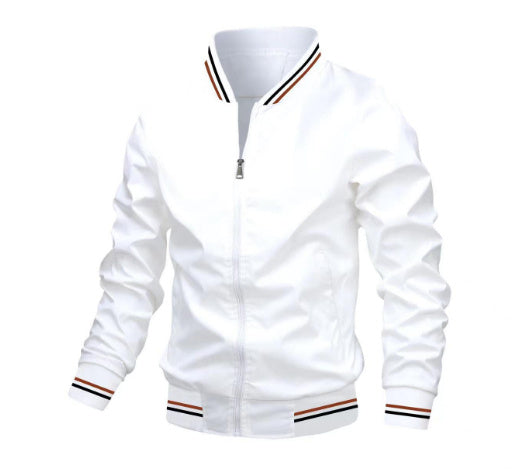 Men's Striped Zip-up Jacket - Casual & Sporty Outerwear Men's Striped Zip-up Jacket With Pockets | Ectron Online