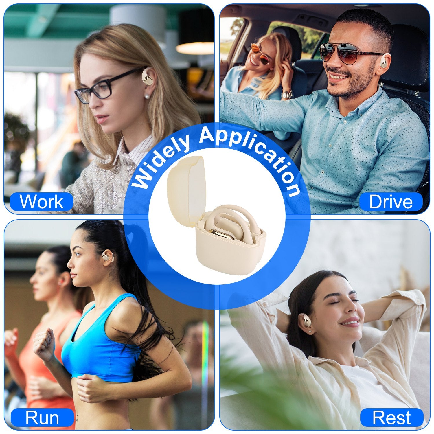 Open-Ear Bluetooth 5.4 Sport Earbuds | 300H Standby & LED Display