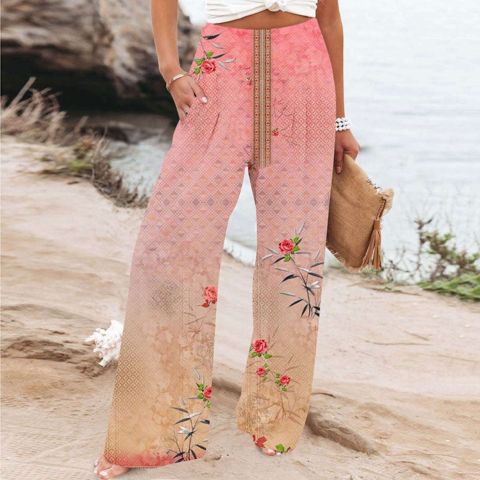 Elegant Series New Printed Loose High Waist Casual Wide Leg Pants Elegant Series New Printed Loose High Wa | Ectron Online