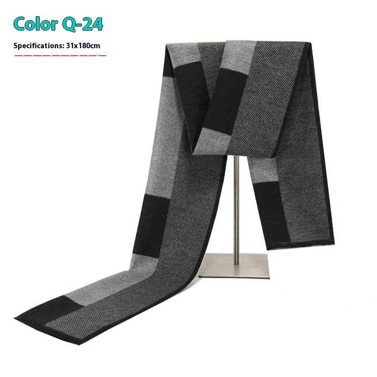 New Men's Cashmere-Like Striped Scarf New Men's Winter Warm Cashmere-like Stri | Ectron Online