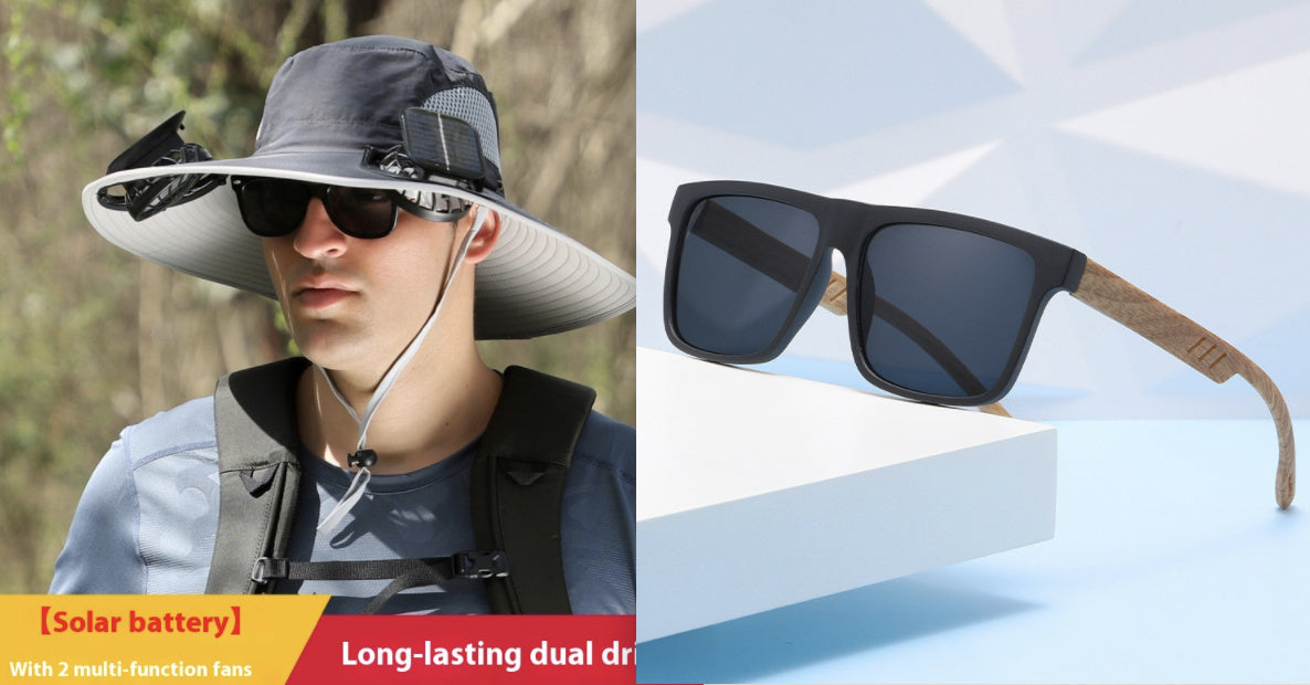 Solar-Powered Outdoor Sun Hat with Fan – Wide Brim Cooling Hat Outdoor Wide Brim Sun Hat With Solar Fan | Ectron Online