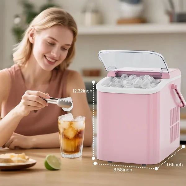 Portable Countertop Ice Maker with Handle | 26lbs in 24H