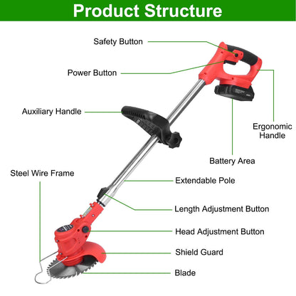 Adjustable Telescopic Weed Trimmer - Ergonomic Grass Trimmer