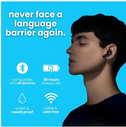 Real-Time Translator Earbuds | 144 Languages Online & Offline Support