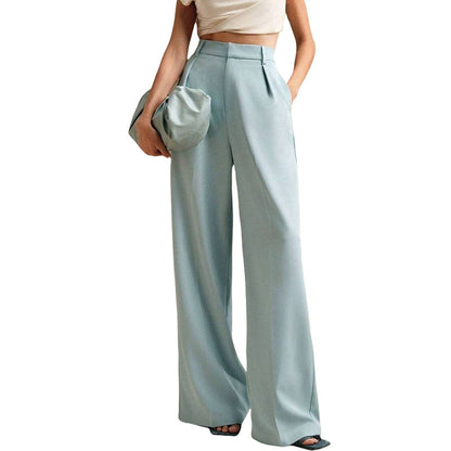 Women's Wide Leg Business Pants | Loose Casual Commute Trousers Women's Casual Loose Straight Business C | Ectron Online
