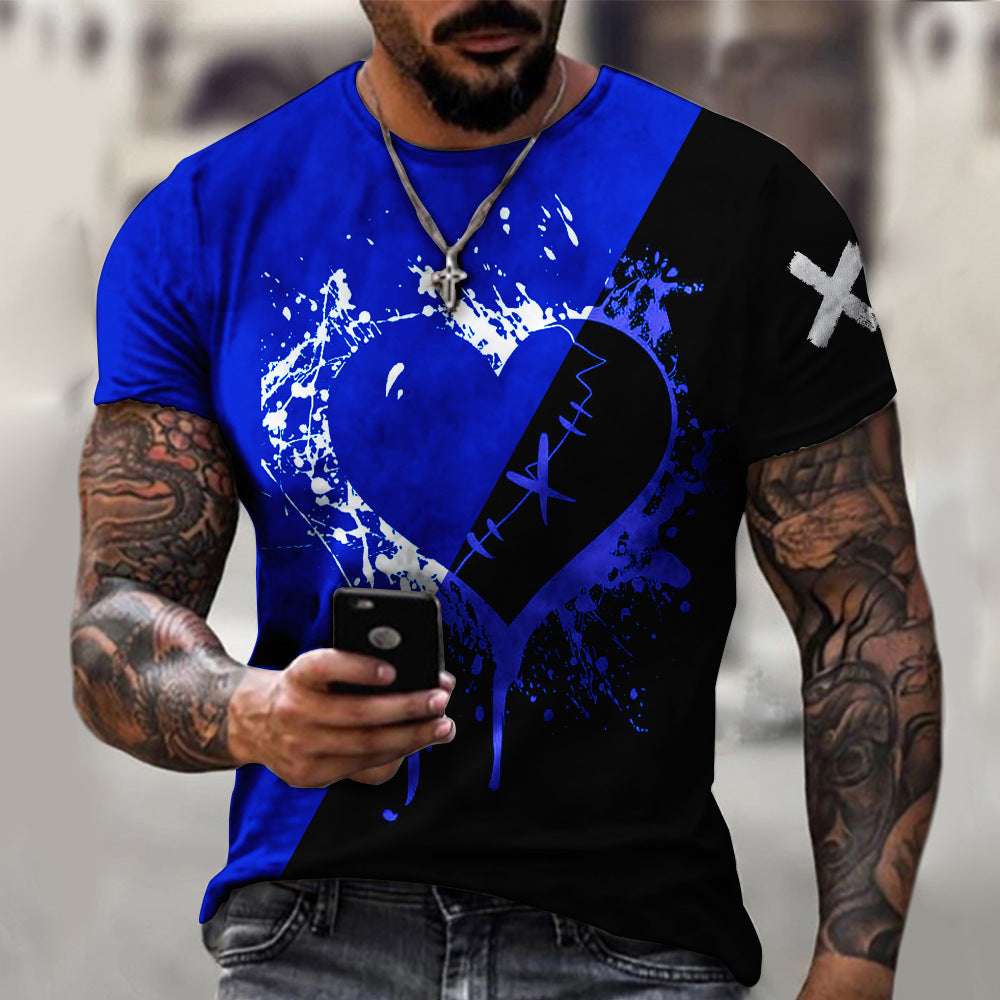Casual Round Neck Digital Print T-Shirt – Short Sleeve Tee Casual Round Neck Short Sleeve Digital P | Ectron Online