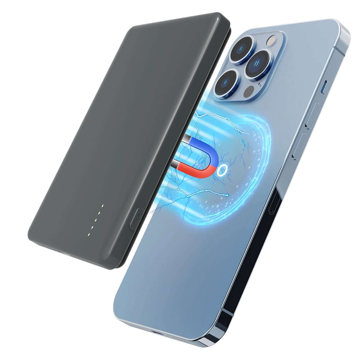 8MM Ultra-Slim MagSafe Power Bank - 5000mAh Magnetic Fast Charger 2 In 1 5000mAh 8MM Slim MagSafe Wireless | Ectron Online