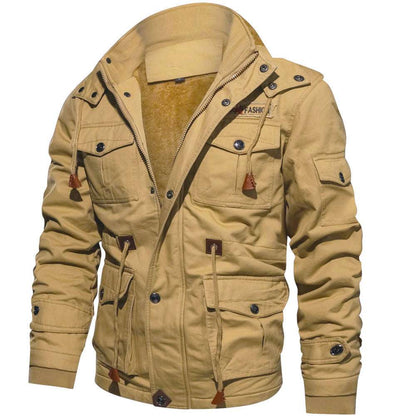 Men's Winter Cargo Coat Winter Zip-up Coat Warm Thickened Detach | Ectron Online
