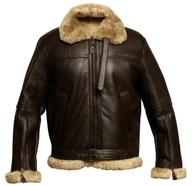 Men's Thick Faux Leather Jacket Winter Fur Integrated Thickened Zipper F | Ectron Online