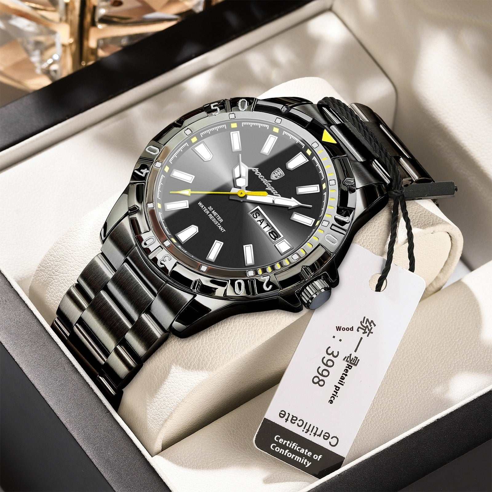 Men's Large Dial Sports Quartz Watch Swiss Brand Waterproof Fashion New Men's | Ectron Online