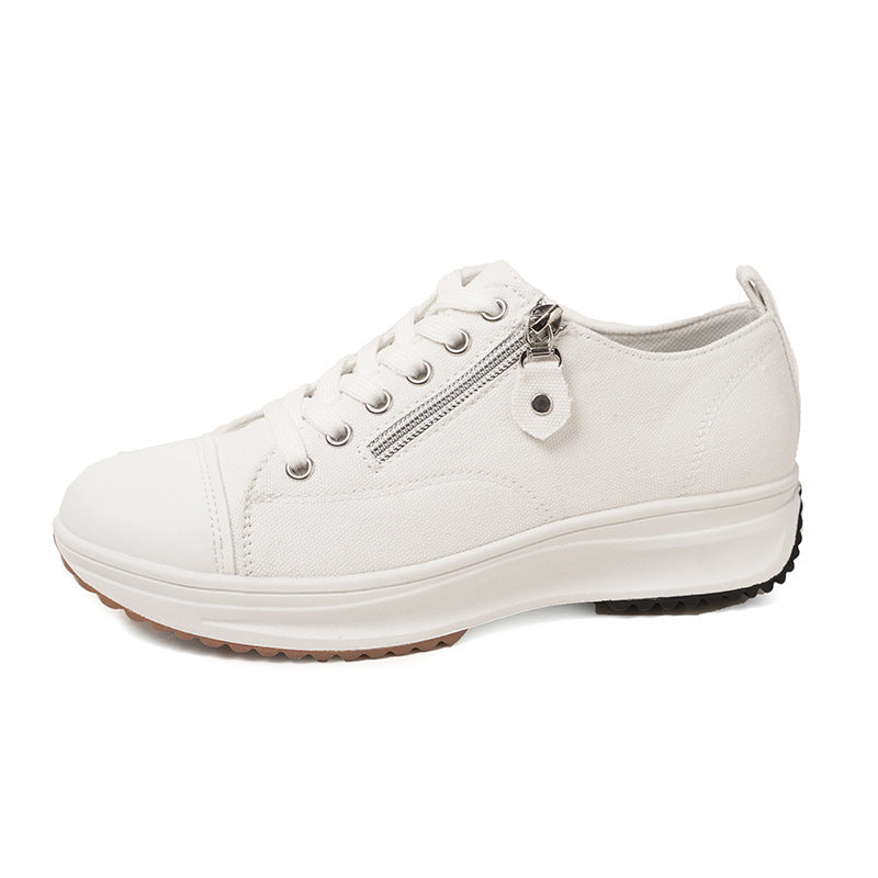 Plus Size Women’s Lace-Up Platform Pumps – Round Head Casual Style Plus Size Solid Color Low Cut Fashion Ro | Ectron Online
