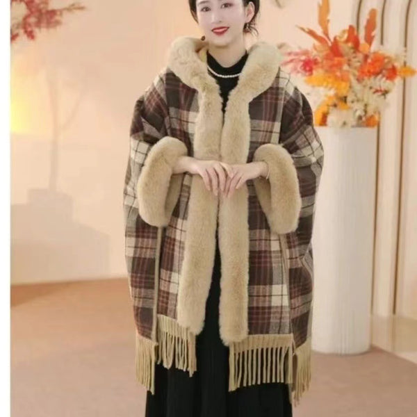 Maillard Plaid Winter Shawl