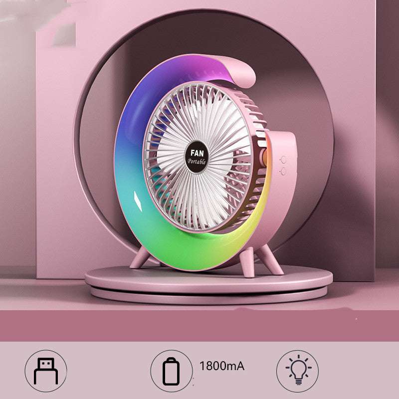 New Bright Night Light Charging Fan Desktop Silent Mini Electric Fan Portable Fan USB Fan | Ectron Online