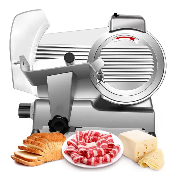 Commercial Electric Meat Slicer - 240W Frozen Food & Deli Slicer (8.5/10 Inch)